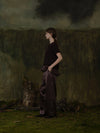 Mutedance 25 Autumn/Winter Elastic Wide Waist Drawstring Casual Pants Series Floral Dye MD-MD25FW75-purple (MD25FW71)